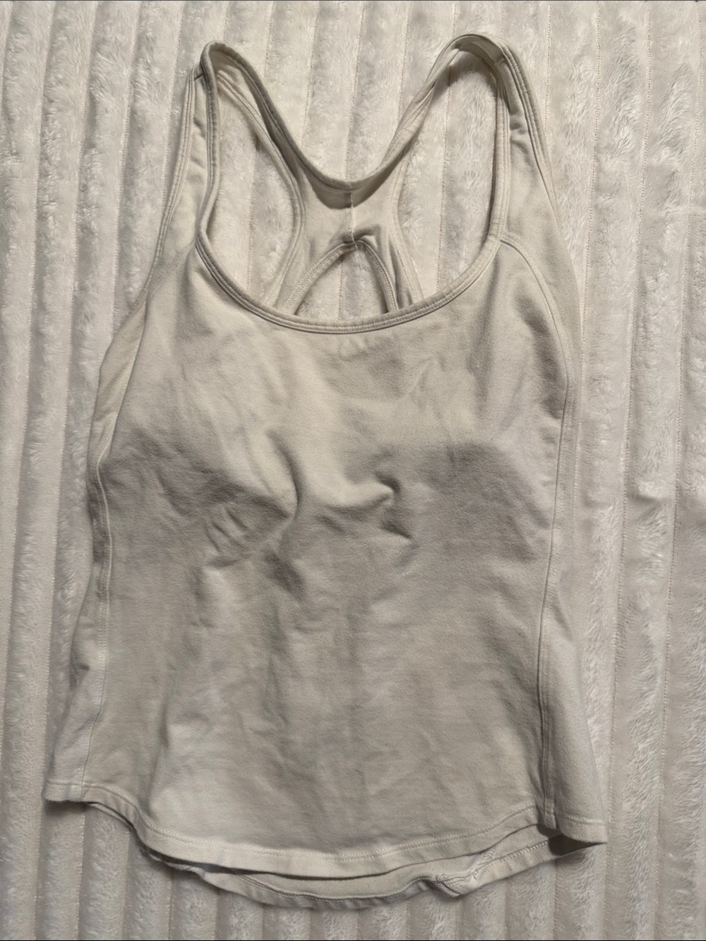 Victoria's Secret White Racerback Tank Top small stain inside, see pics